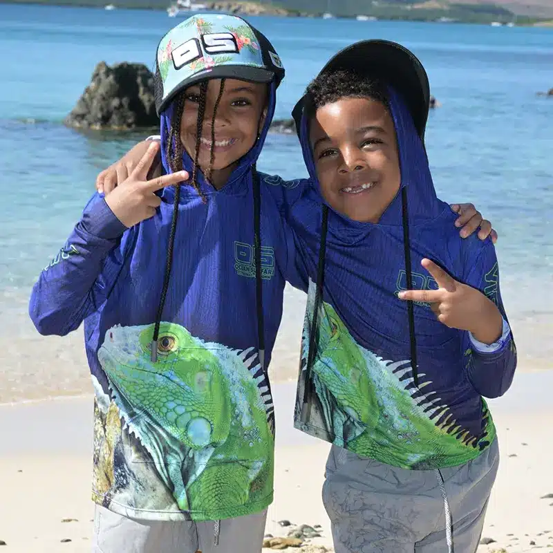 OS SPF 50+ Performance Youth Hoodie Iguana FOTP